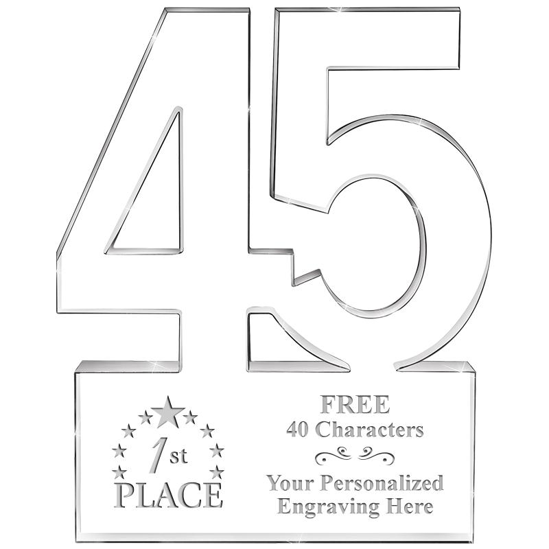 6" 45 YEARS OF SERVICE ACRYLIC