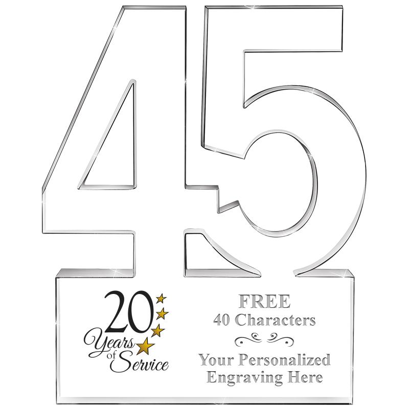 6" 45 YEARS OF SERVICE ACRYLIC