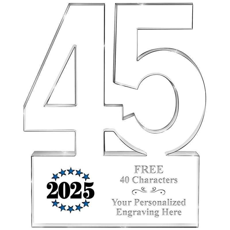 6" 45 YEARS OF SERVICE ACRYLIC