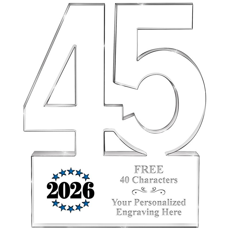 6" 45 YEARS OF SERVICE ACRYLIC