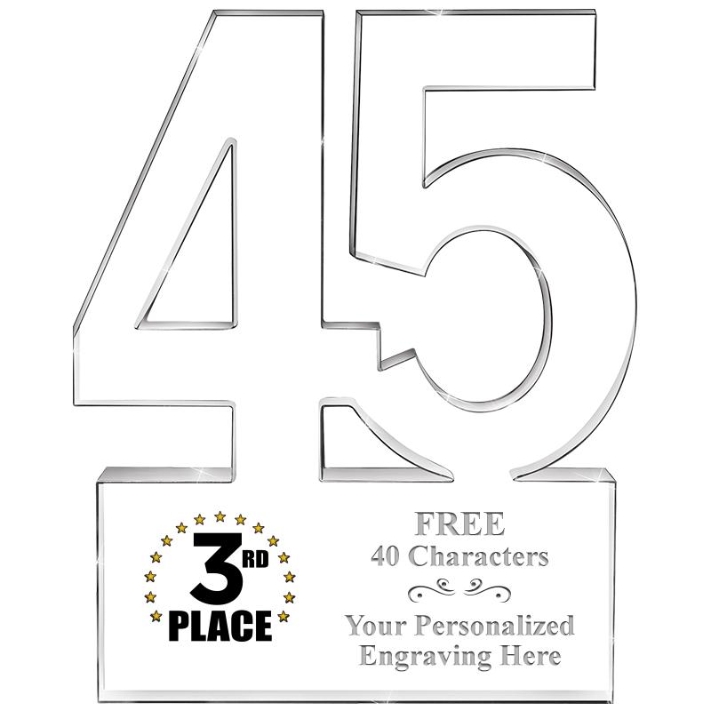 6" 45 YEARS OF SERVICE ACRYLIC