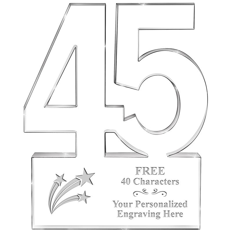 6" 45 YEARS OF SERVICE ACRYLIC