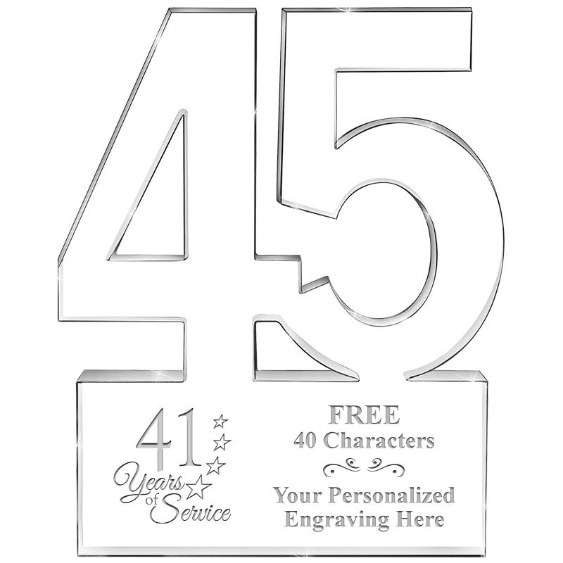 6" 45 YEARS OF SERVICE ACRYLIC