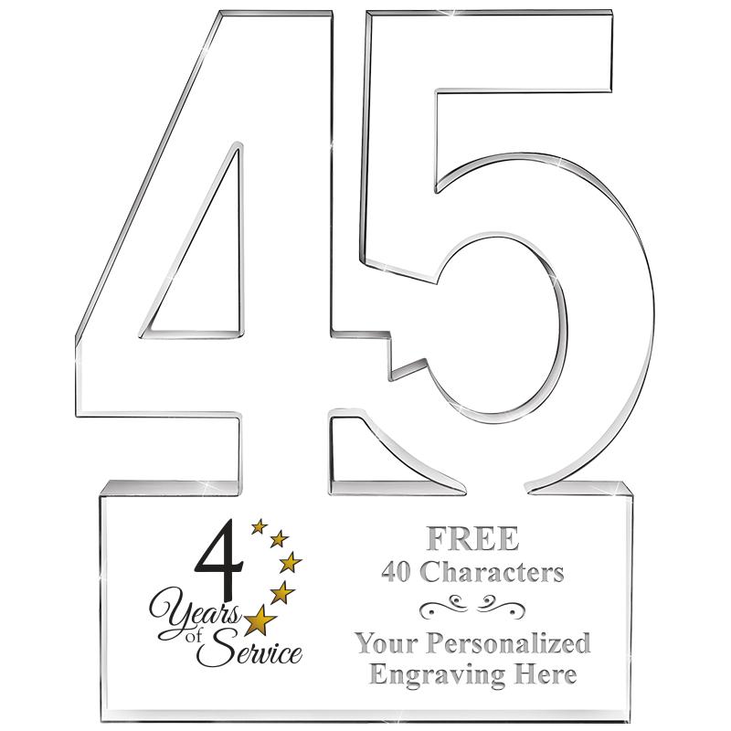 6" 45 YEARS OF SERVICE ACRYLIC