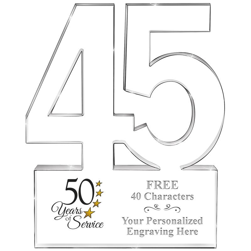 6" 45 YEARS OF SERVICE ACRYLIC