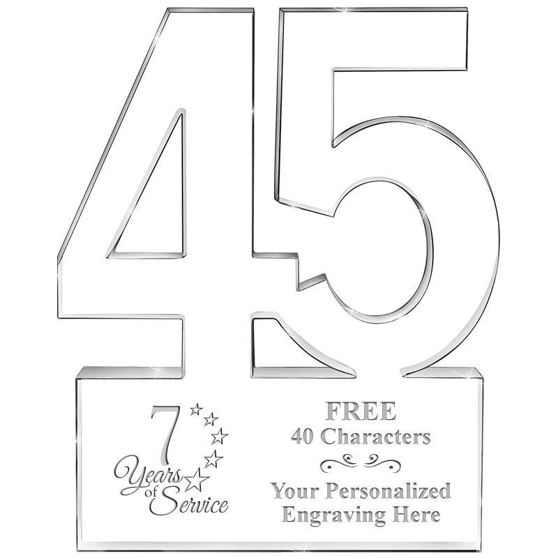 6" 45 YEARS OF SERVICE ACRYLIC