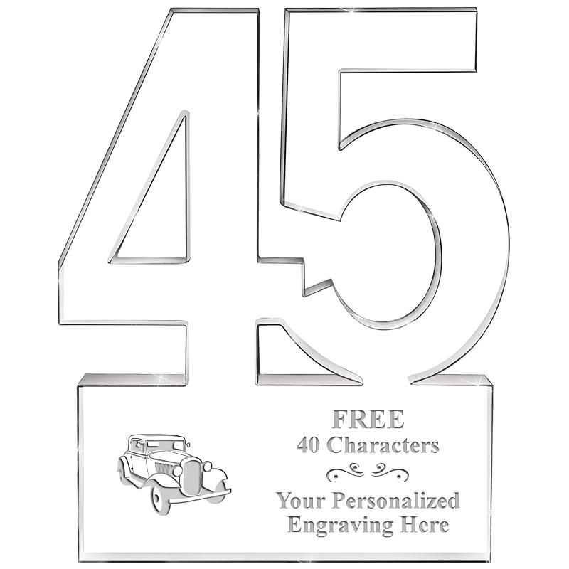 6" 45 YEARS OF SERVICE ACRYLIC