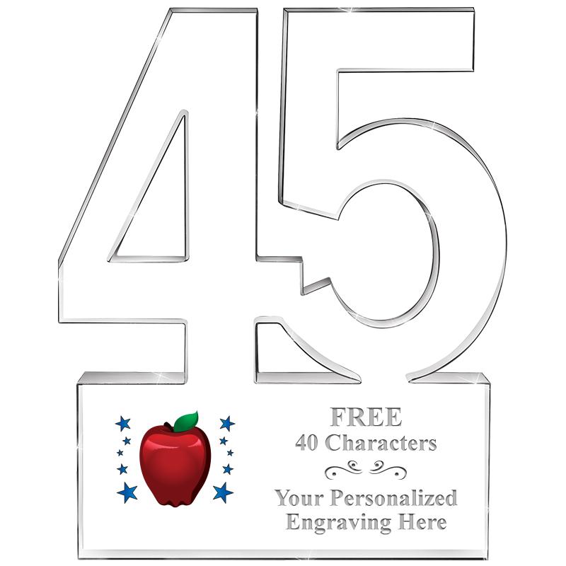 6" 45 YEARS OF SERVICE ACRYLIC