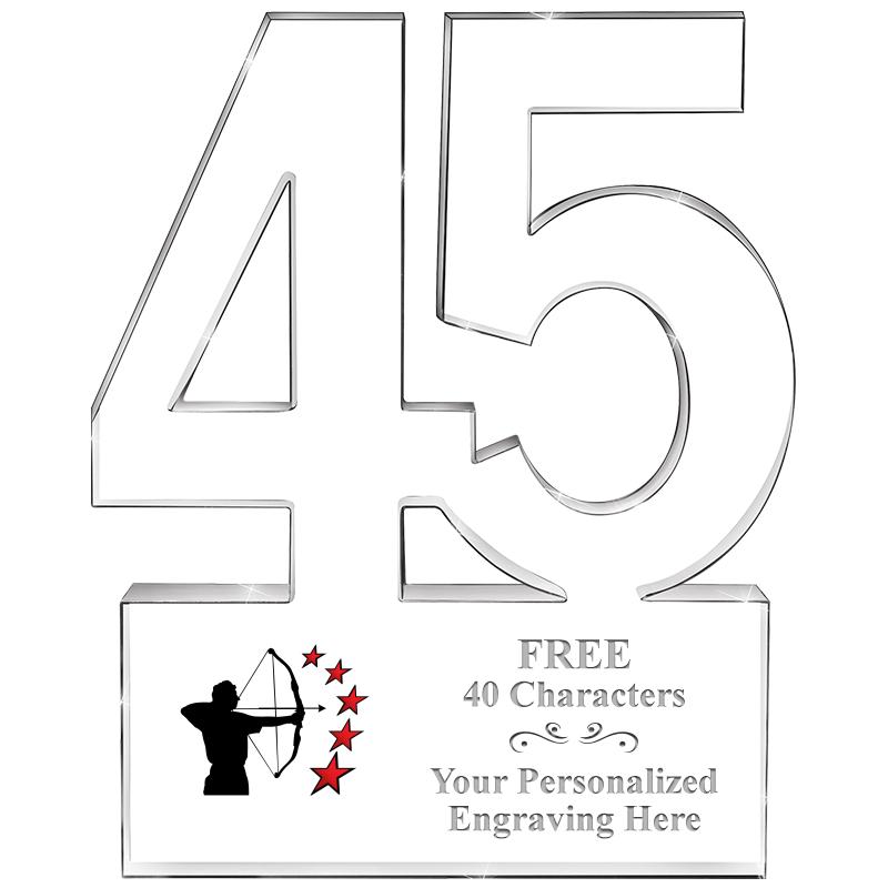 6" 45 YEARS OF SERVICE ACRYLIC