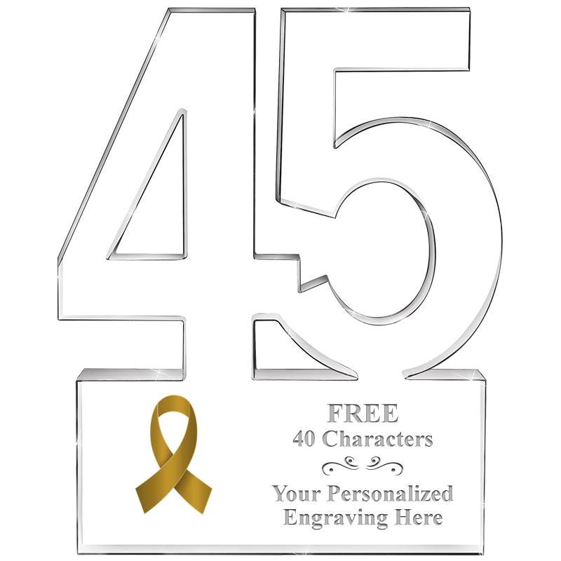 6" 45 YEARS OF SERVICE ACRYLIC