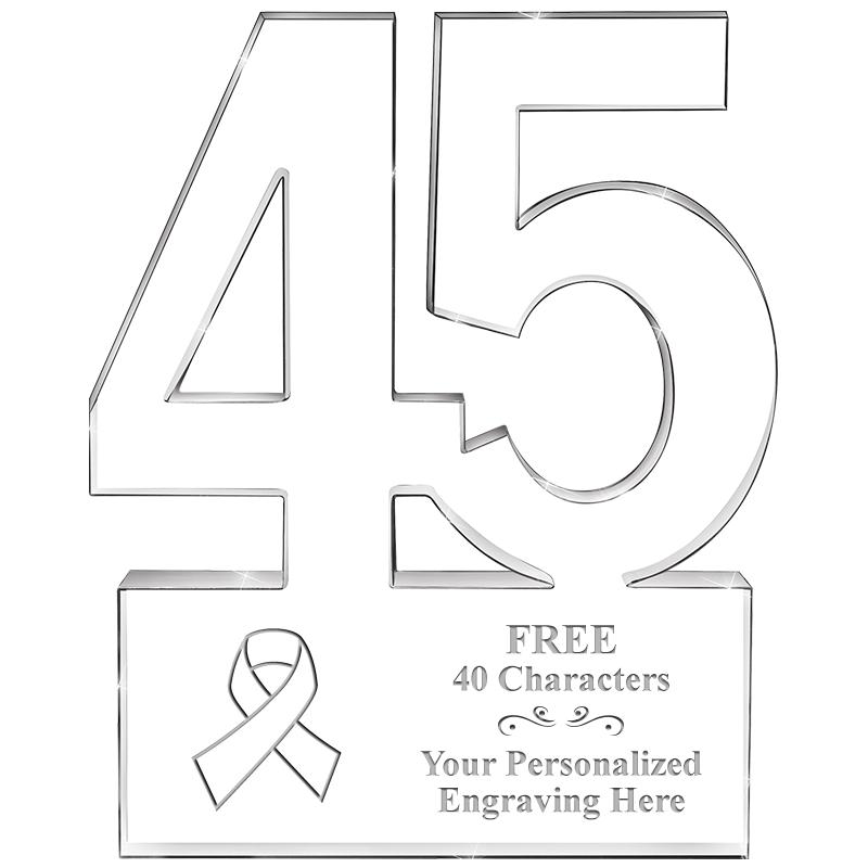 6" 45 YEARS OF SERVICE ACRYLIC