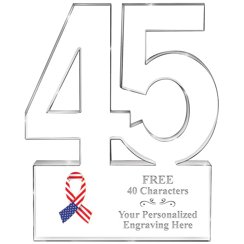 6" 45 YEARS OF SERVICE ACRYLIC