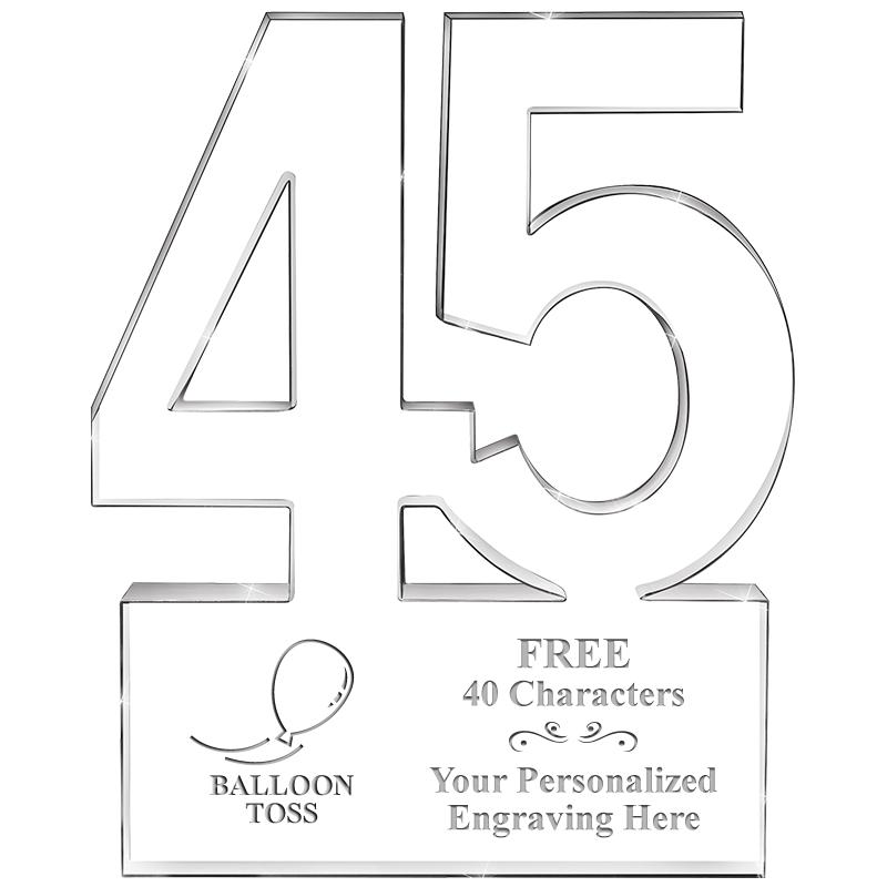 6" 45 YEARS OF SERVICE ACRYLIC