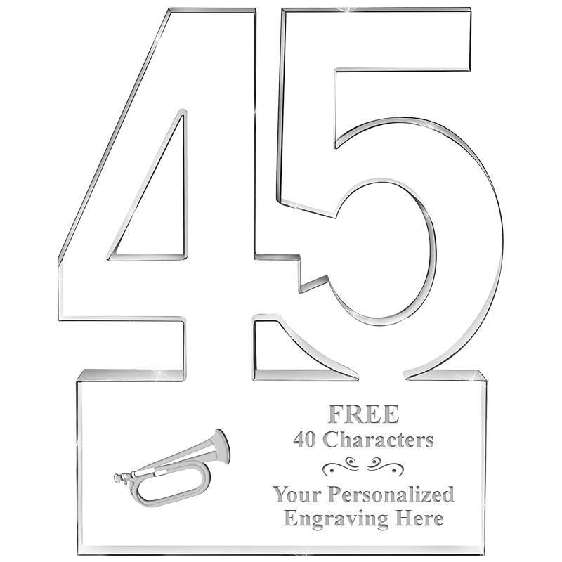 6" 45 YEARS OF SERVICE ACRYLIC