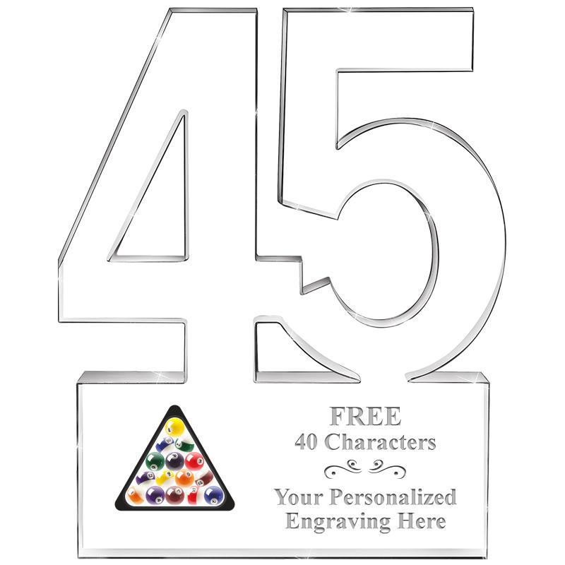 6" 45 YEARS OF SERVICE ACRYLIC