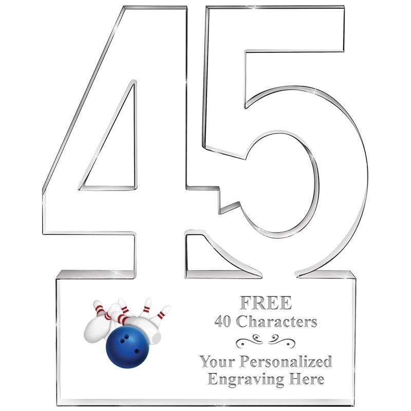 6" 45 YEARS OF SERVICE ACRYLIC