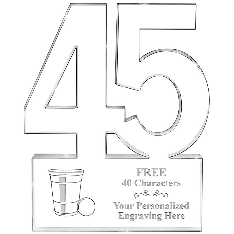 6" 45 YEARS OF SERVICE ACRYLIC