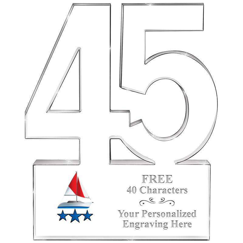 6" 45 YEARS OF SERVICE ACRYLIC
