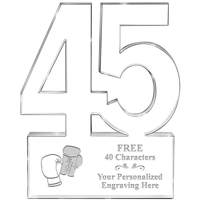 6" 45 YEARS OF SERVICE ACRYLIC