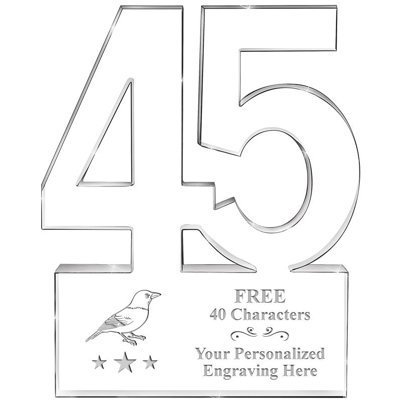 6" 45 YEARS OF SERVICE ACRYLIC