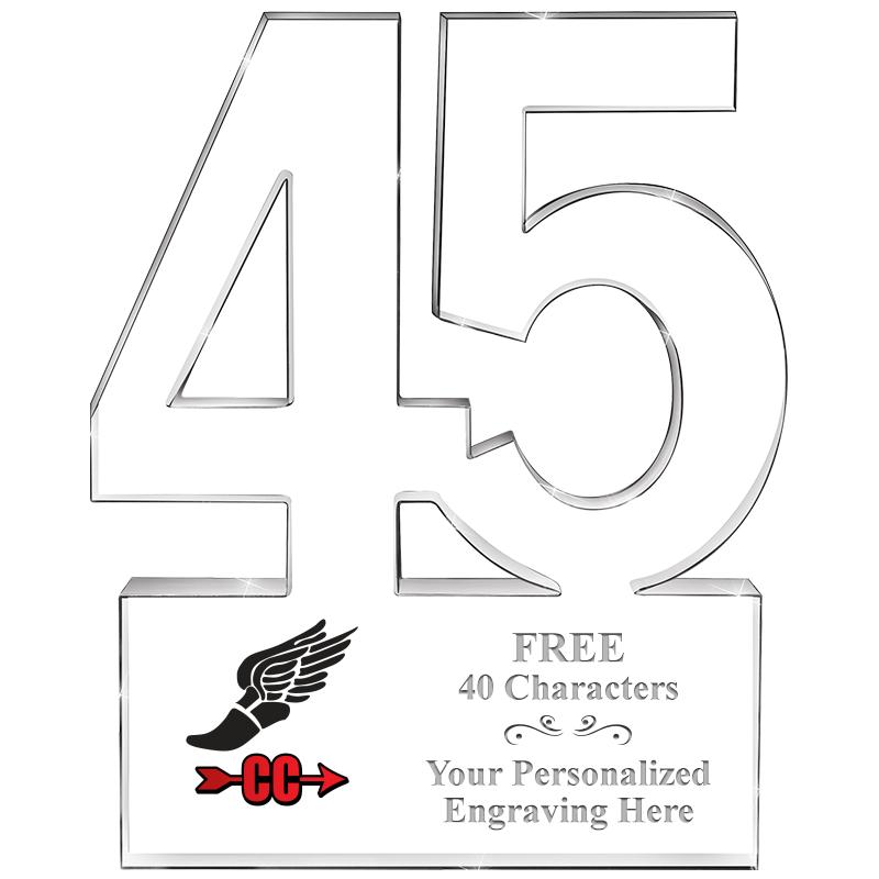 6" 45 YEARS OF SERVICE ACRYLIC