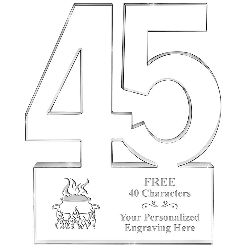 6" 45 YEARS OF SERVICE ACRYLIC