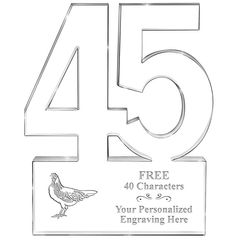 6" 45 YEARS OF SERVICE ACRYLIC