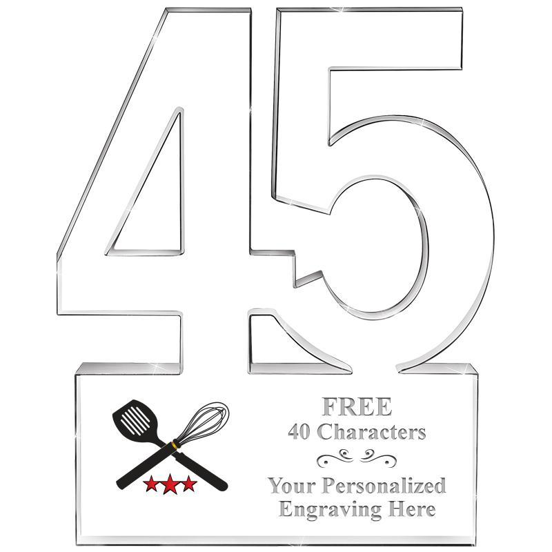 6" 45 YEARS OF SERVICE ACRYLIC