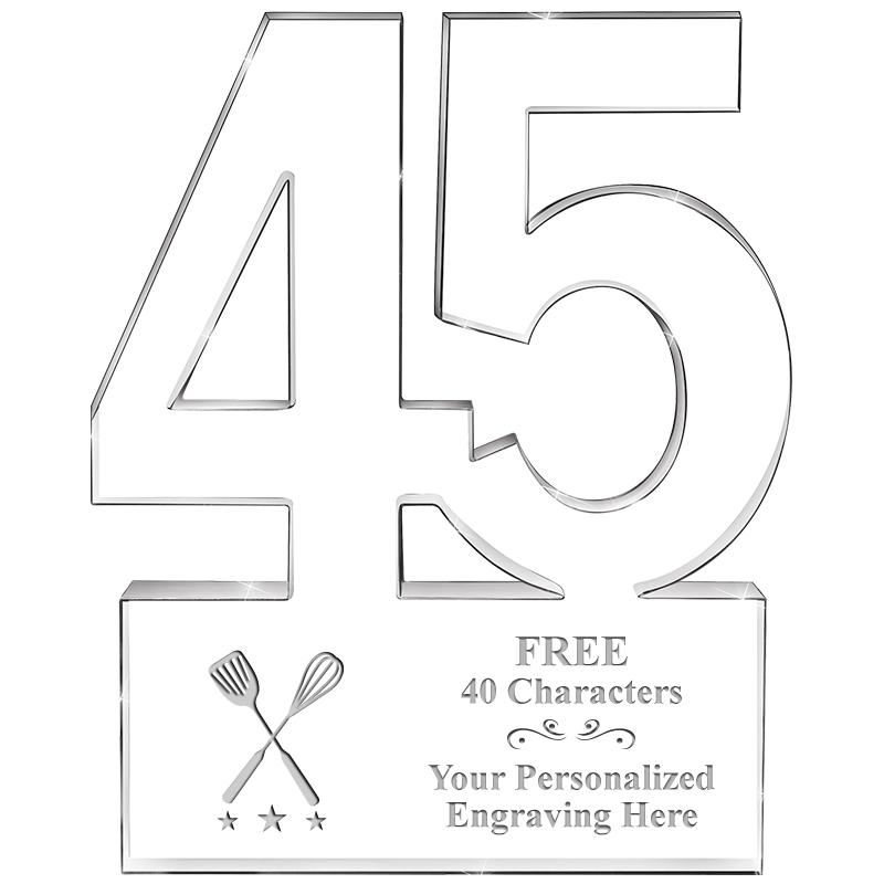 6" 45 YEARS OF SERVICE ACRYLIC