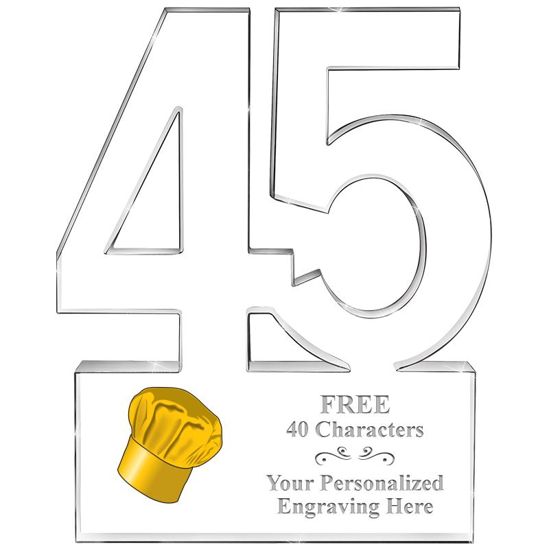 6" 45 YEARS OF SERVICE ACRYLIC