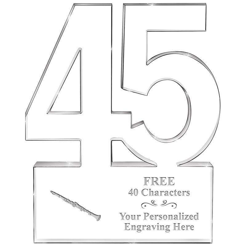 6" 45 YEARS OF SERVICE ACRYLIC