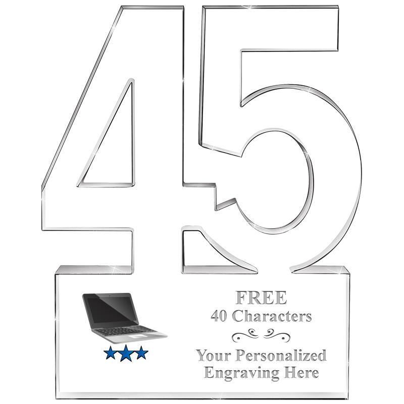 6" 45 YEARS OF SERVICE ACRYLIC