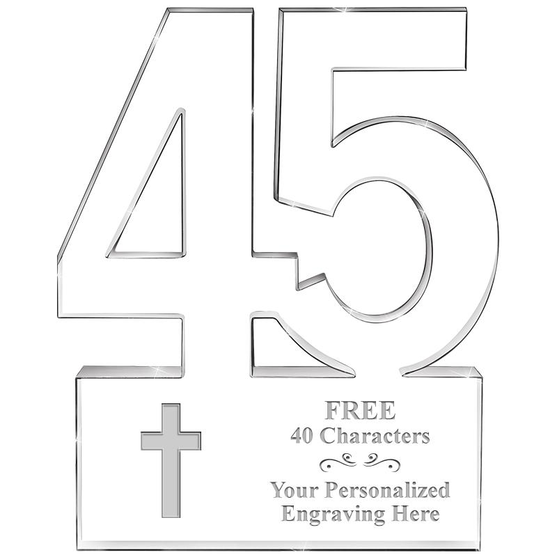 6" 45 YEARS OF SERVICE ACRYLIC