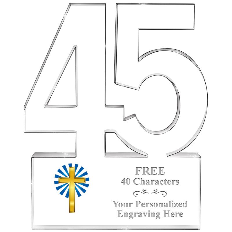 6" 45 YEARS OF SERVICE ACRYLIC