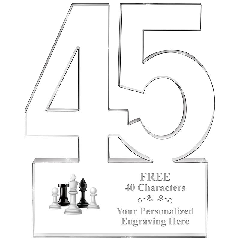 6" 45 YEARS OF SERVICE ACRYLIC