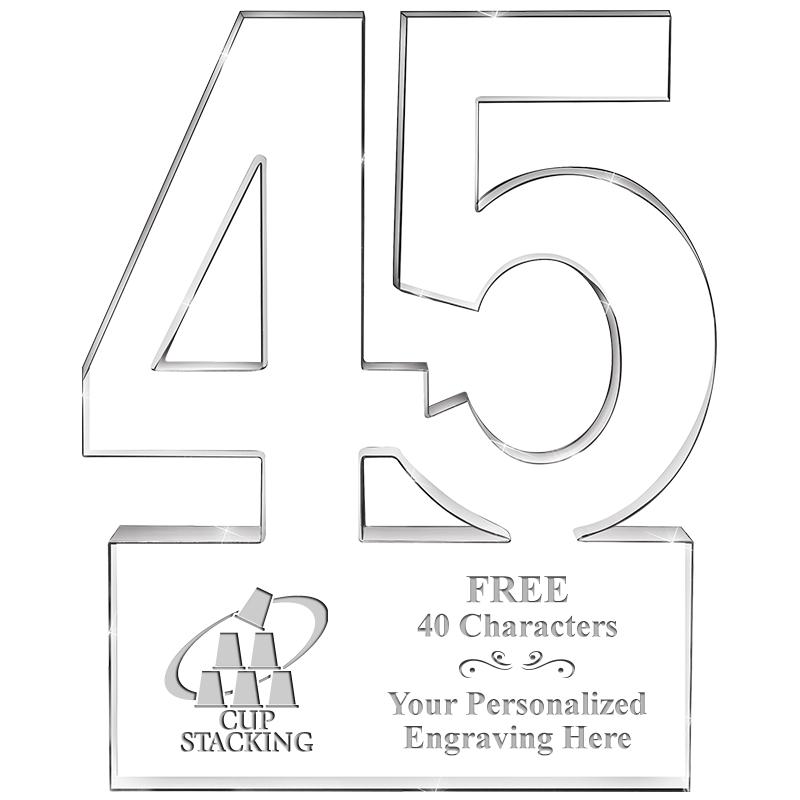 6" 45 YEARS OF SERVICE ACRYLIC