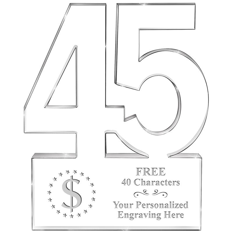 6" 45 YEARS OF SERVICE ACRYLIC