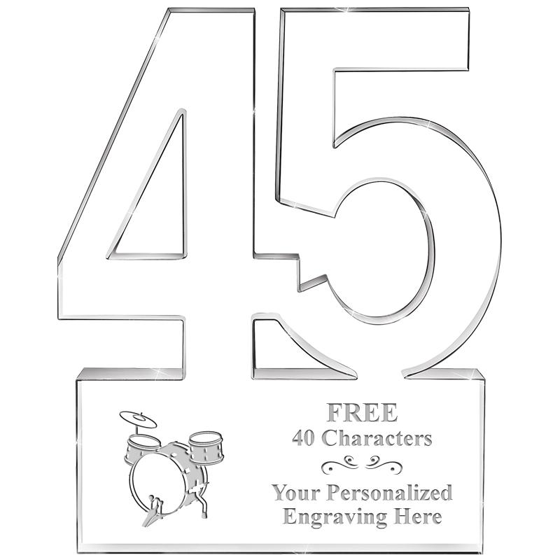 6" 45 YEARS OF SERVICE ACRYLIC