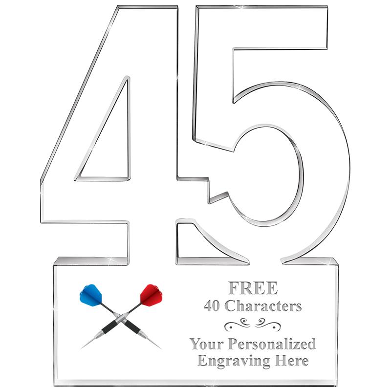 6" 45 YEARS OF SERVICE ACRYLIC