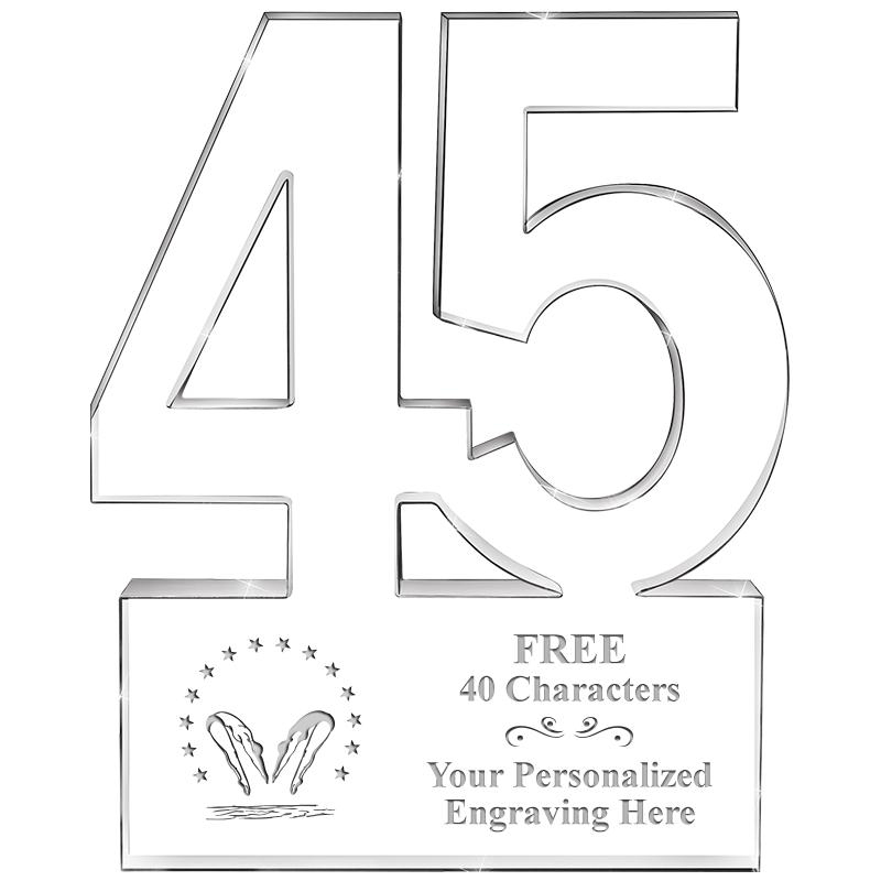 6" 45 YEARS OF SERVICE ACRYLIC