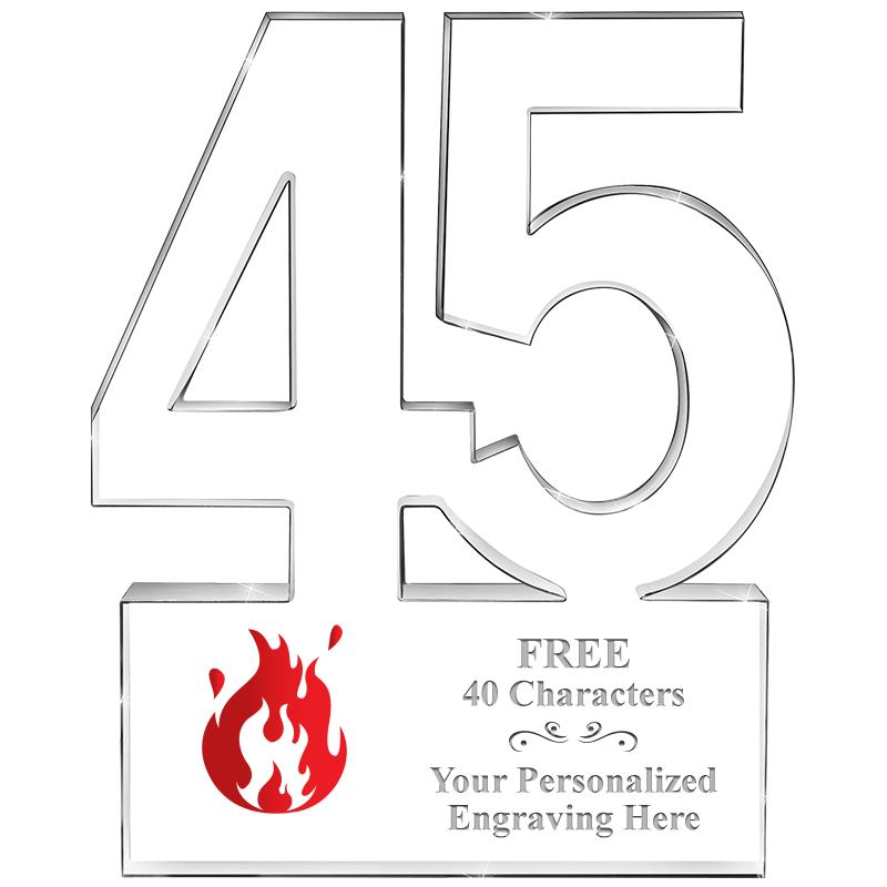 6" 45 YEARS OF SERVICE ACRYLIC