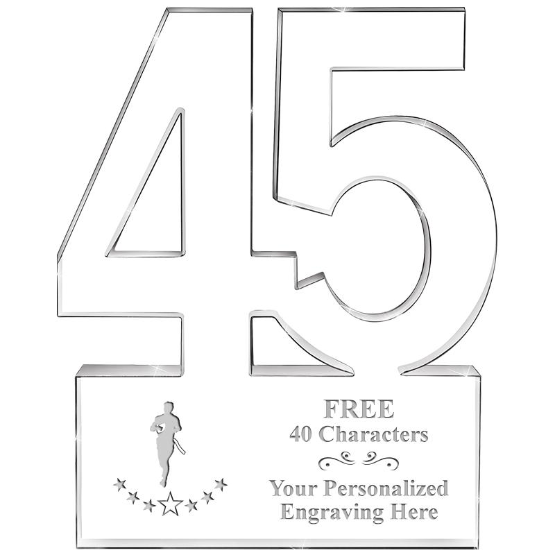 6" 45 YEARS OF SERVICE ACRYLIC