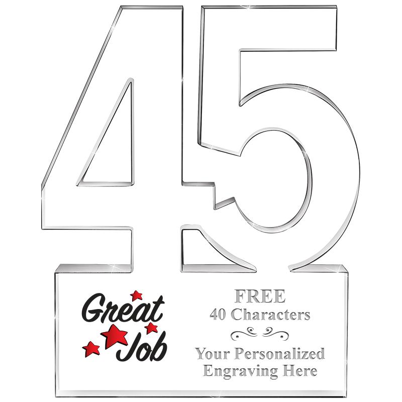 6" 45 YEARS OF SERVICE ACRYLIC