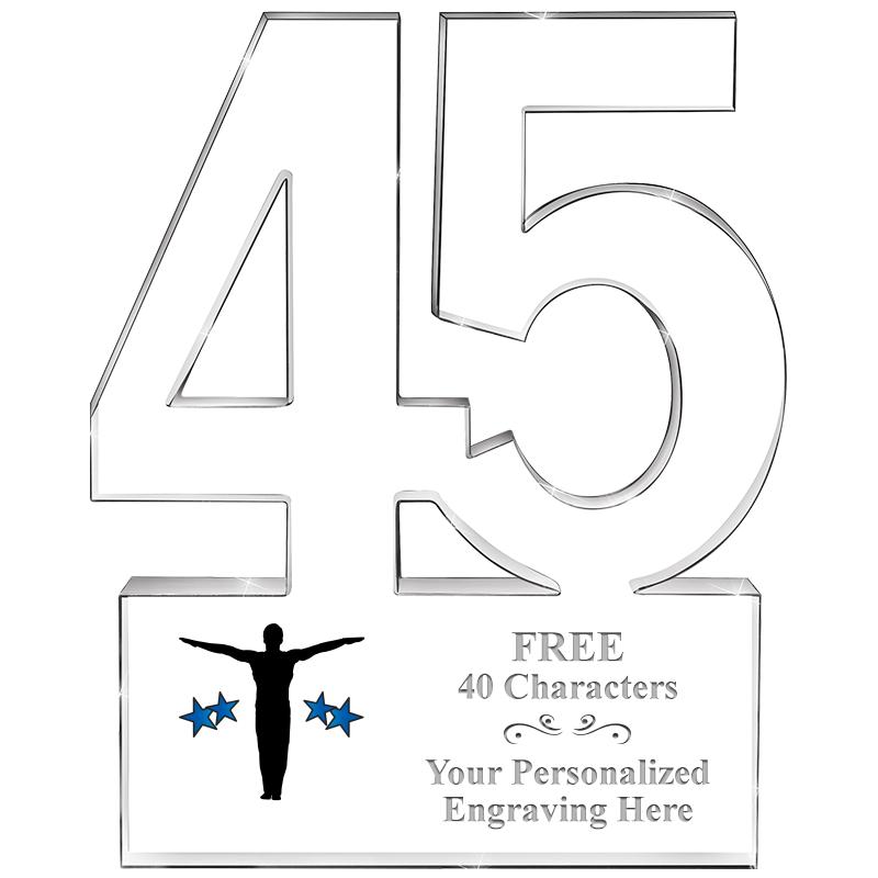 6" 45 YEARS OF SERVICE ACRYLIC