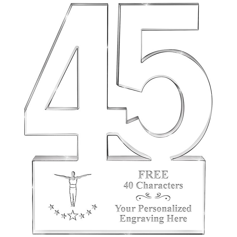 6" 45 YEARS OF SERVICE ACRYLIC