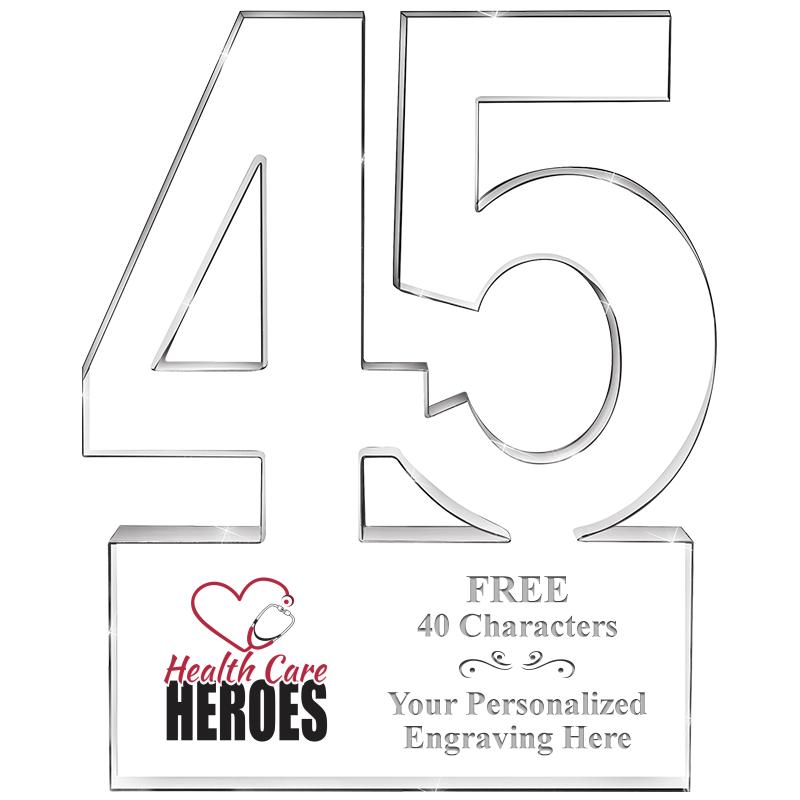 6" 45 YEARS OF SERVICE ACRYLIC