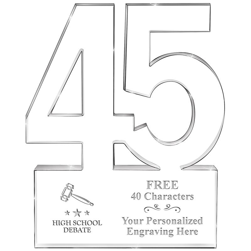 6" 45 YEARS OF SERVICE ACRYLIC