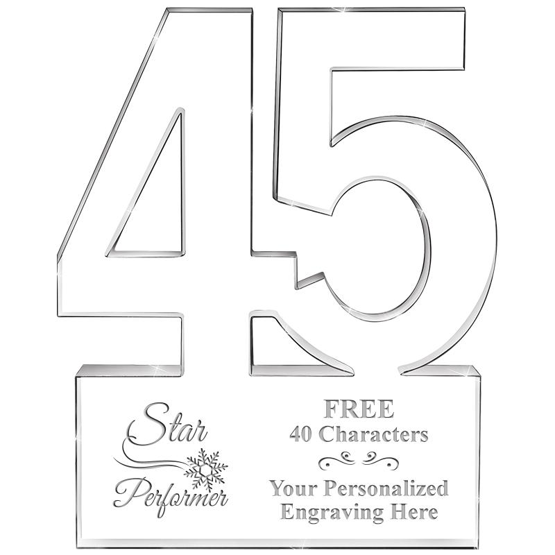 6" 45 YEARS OF SERVICE ACRYLIC