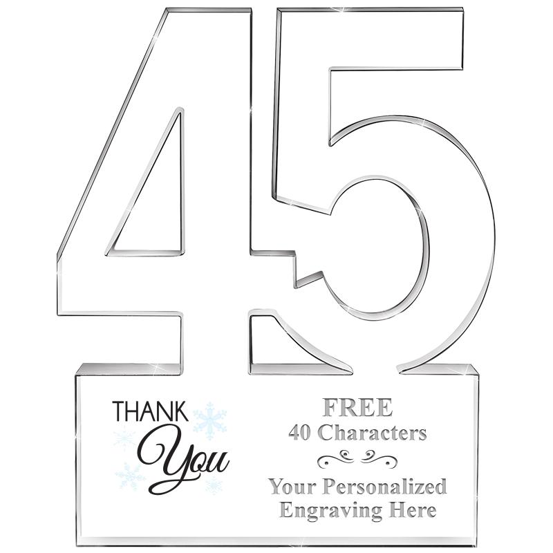 6" 45 YEARS OF SERVICE ACRYLIC