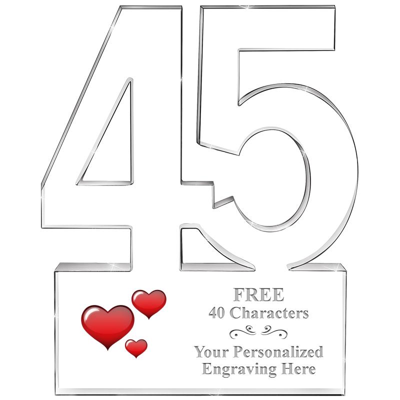 6" 45 YEARS OF SERVICE ACRYLIC